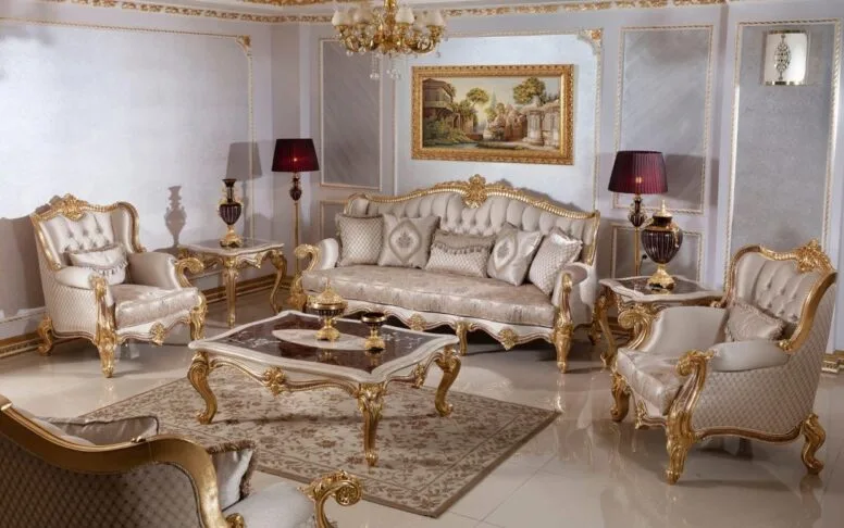 Ensemble de canapés classique marron Hk İnci Gold