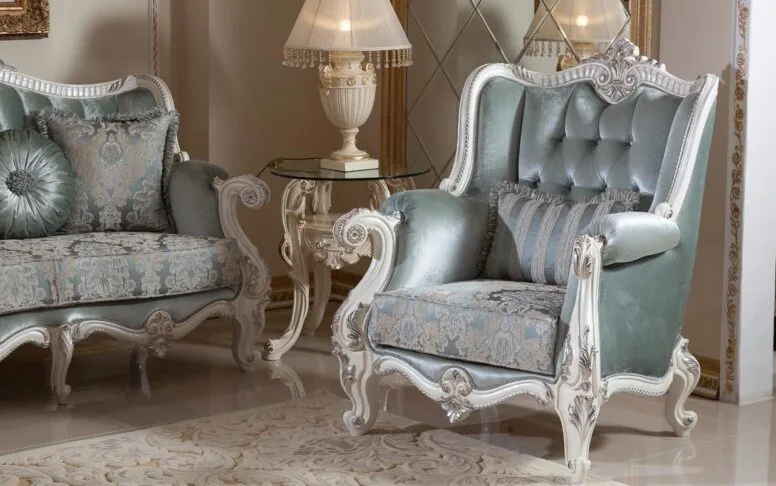 Ensemble de canapés classique blanc Hk İnci Silver — deuxième photo