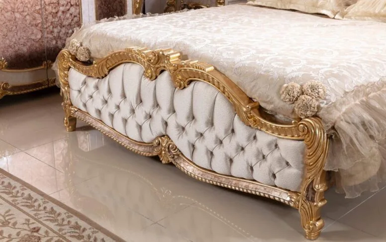Lit et tête de lit classique marron Hk İnci Gold (sans sommier) — photo 3