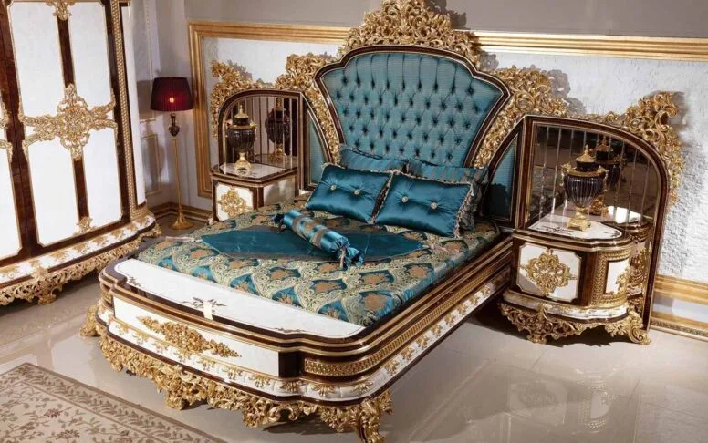 Lit et tête de lit classique Hk Sultan (sans sommier) — deuxième photo