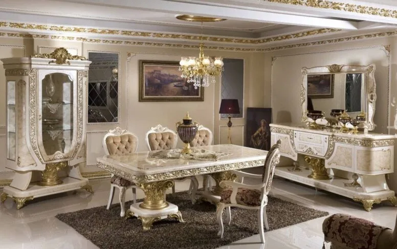 Salle à manger blanc classique Hk Yakut Gold