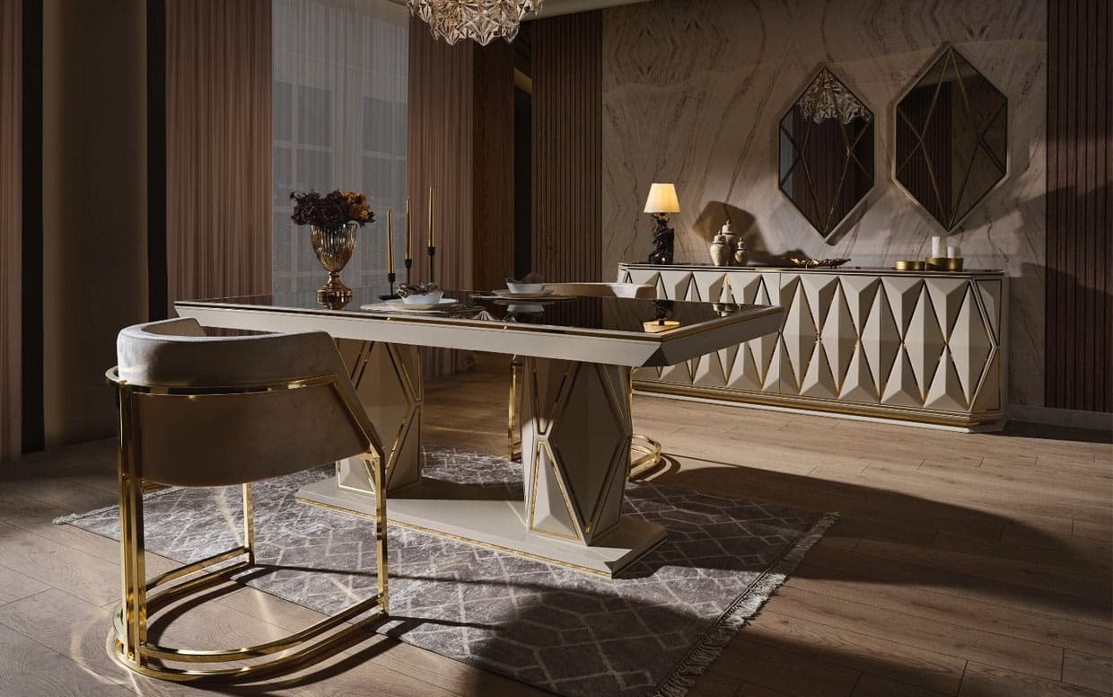 diamond yemek odasi 4 1 | Özbay Furniture Maroc