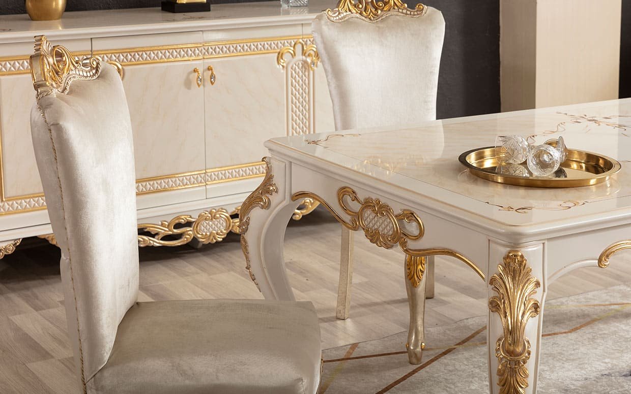 kremlin klasik yemek odasi takimi 8 | Özbay Furniture Maroc
