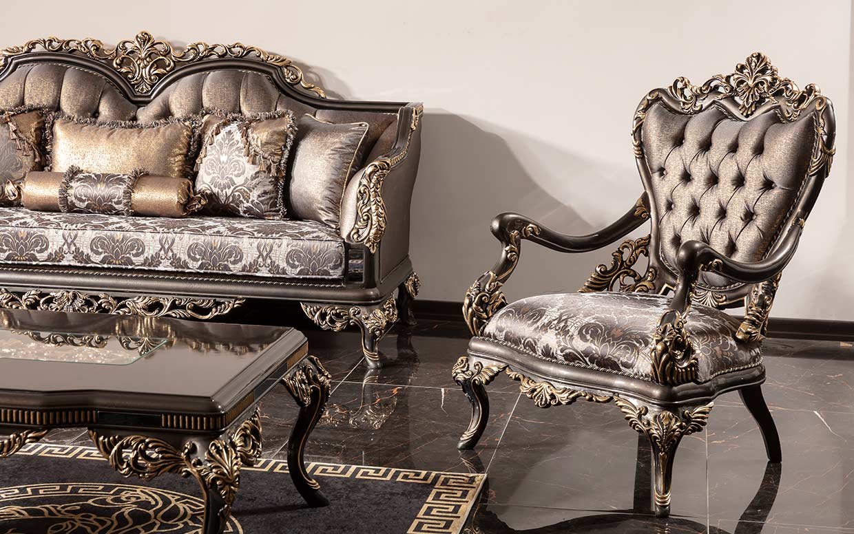 ozg lagos klasik koltuk takimi 2 | Özbay Furniture Maroc