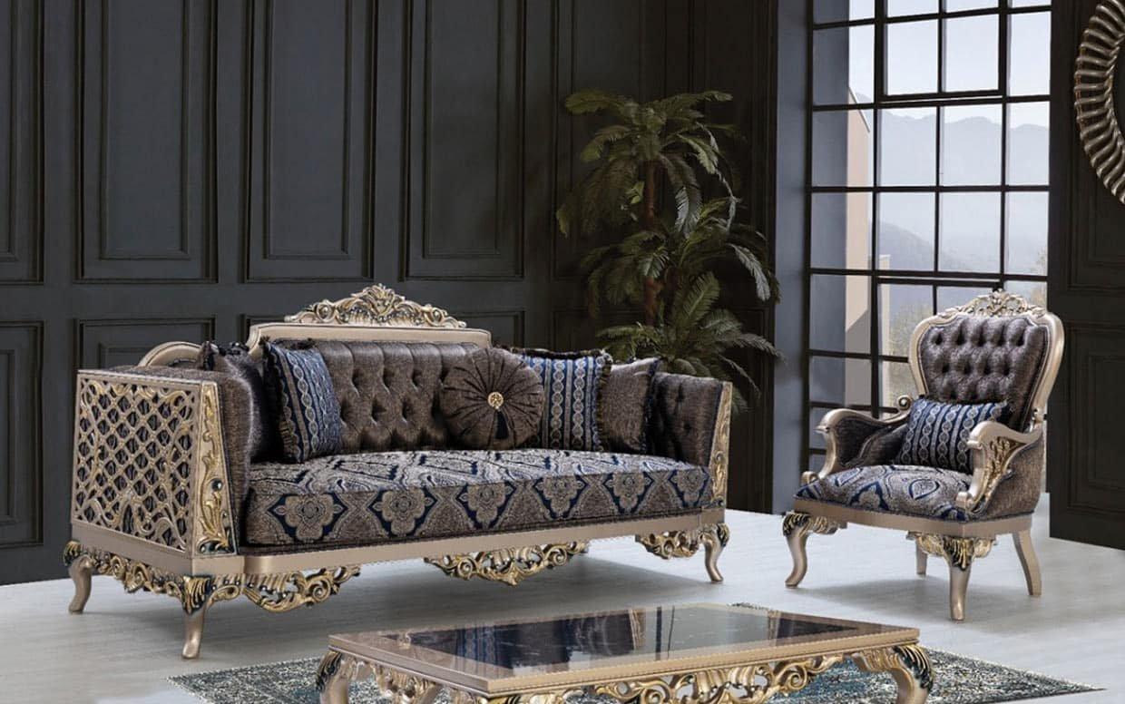 prenses klasik koltuk takimi 2 | Özbay Furniture Maroc