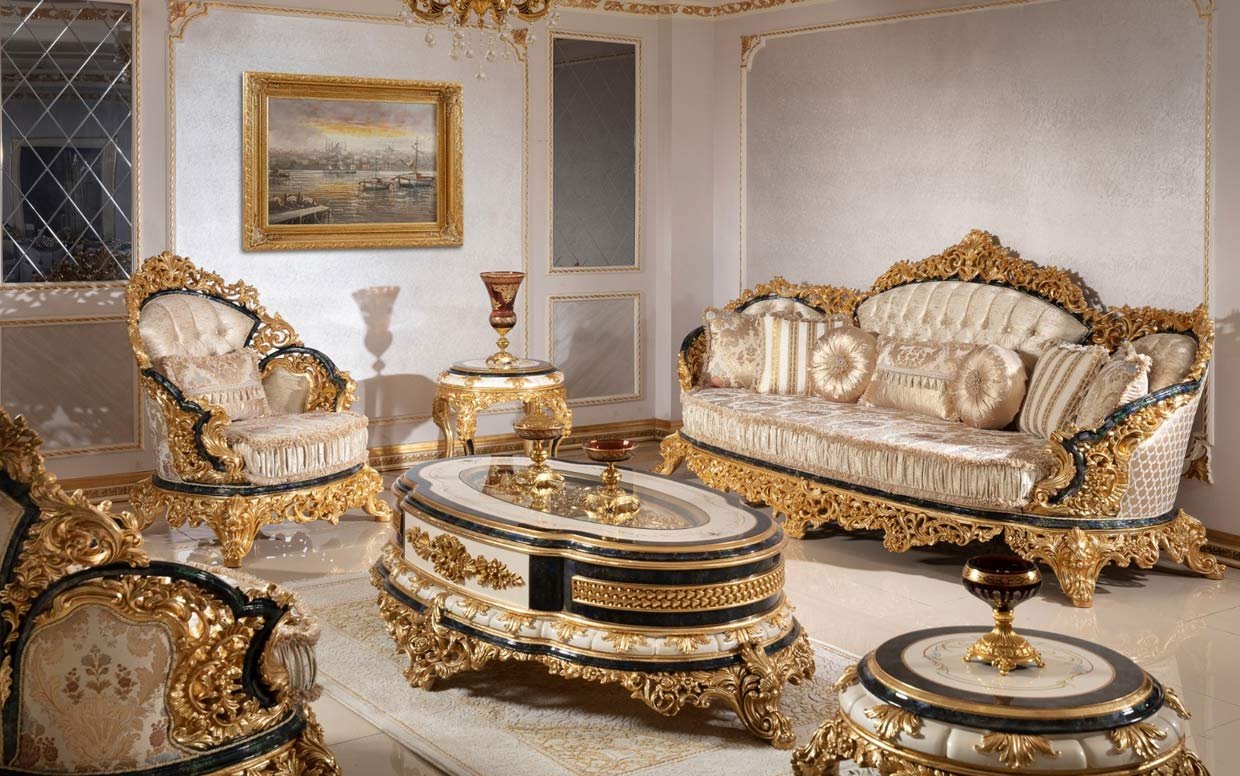 sultan klasik koltuk takimi 3 | Özbay Furniture Maroc