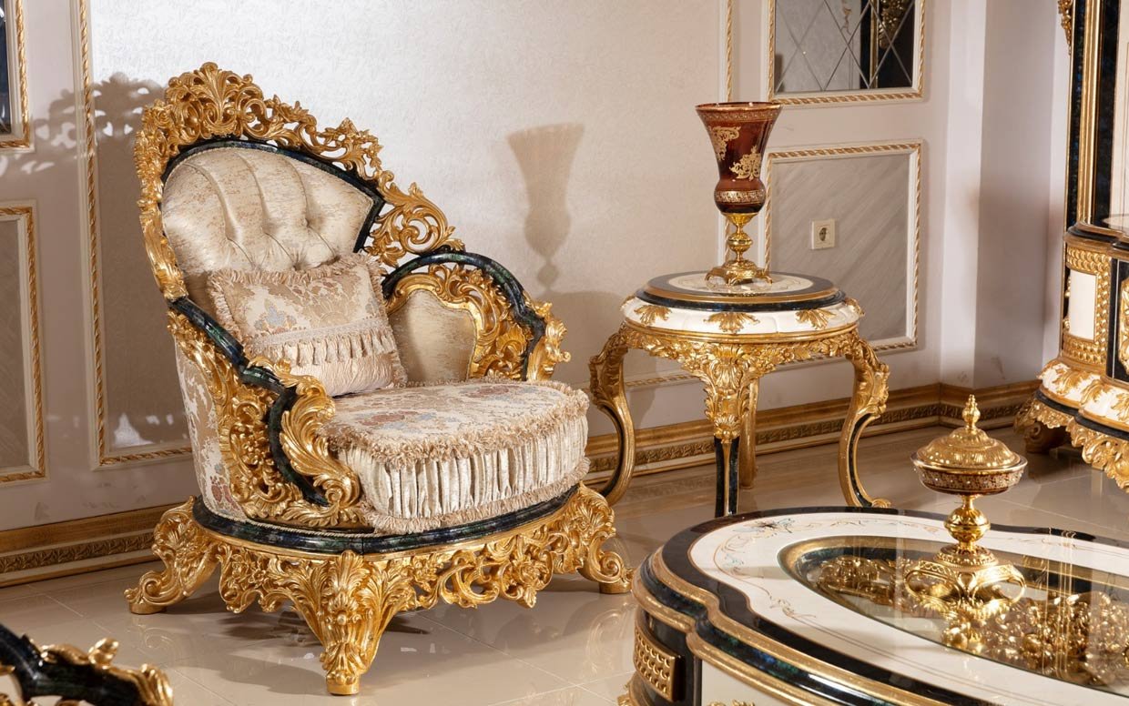 sultan klasik koltuk takimi 5 1 | Özbay Furniture Maroc