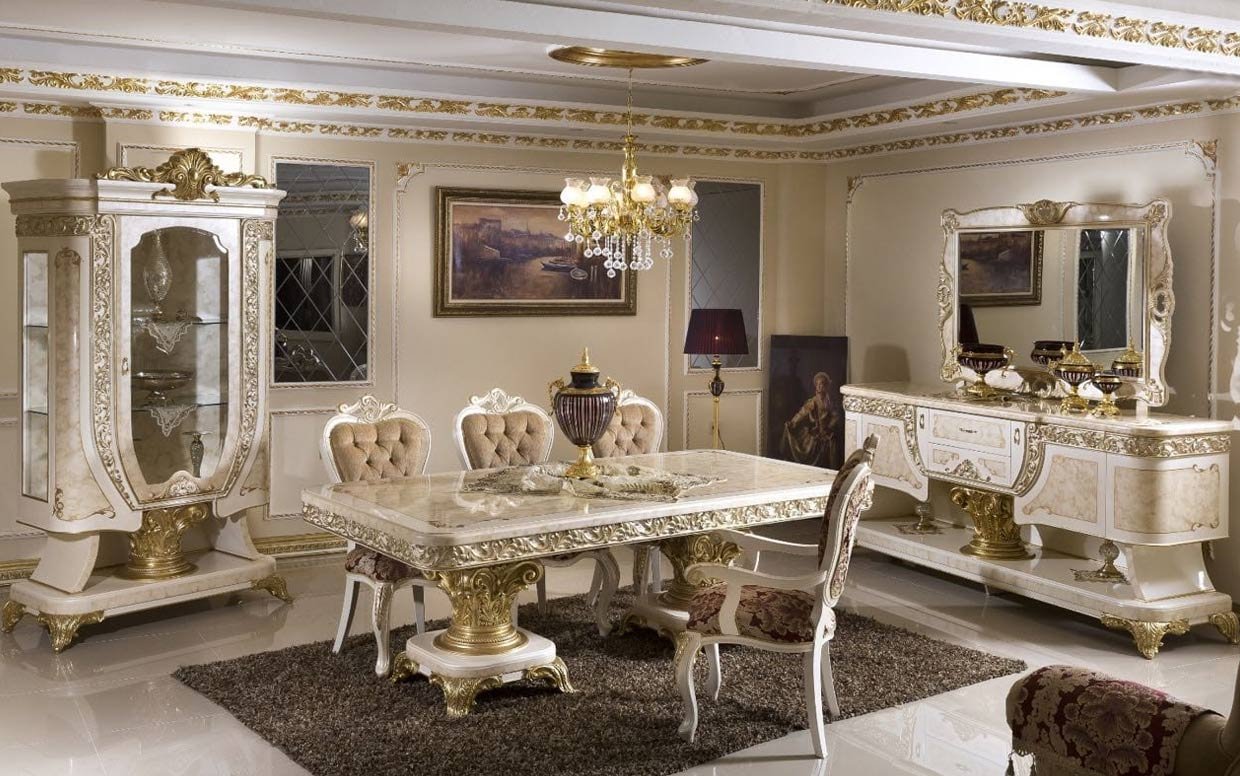 yakut klasik yemek odasi takimi 34 1 | Özbay Furniture Maroc