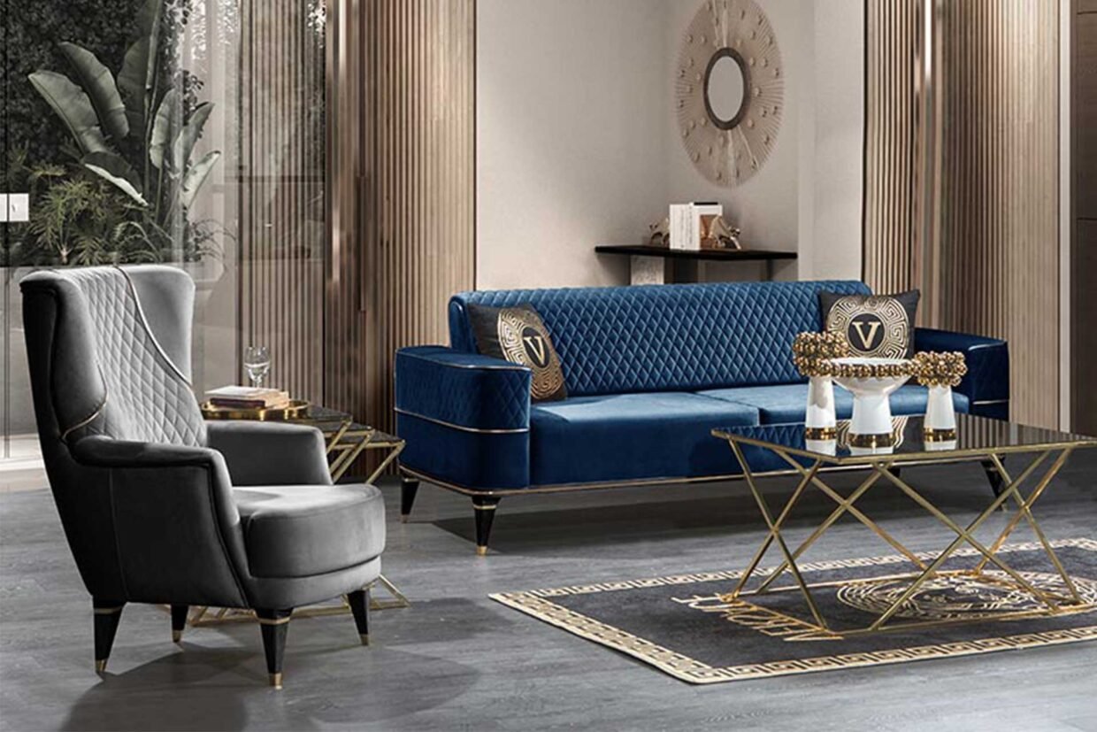 torino lacivert gri koltuk takimi siyah ayak 1 | Özbay Furniture Maroc