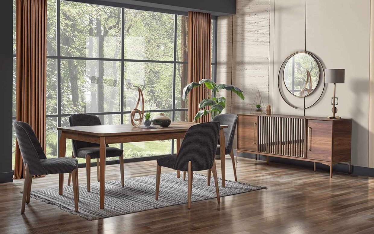 Her detayıyla estetik ve kullanışlı yemek odası takımı. 5 şube güvencesiyle Türkiye ve Avrupa’ya teslimat!