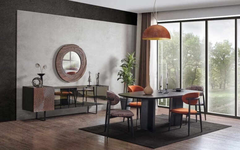 Kaliteyle tasarlanan yemek odası takımı, 5 şube ve uluslararası sevkiyat güvencesiyle evinizde fark yaratır.