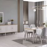 Şık detaylarıyla öne çıkan modern yemek odası, hem işlevsel hem de estetik bir tercih.