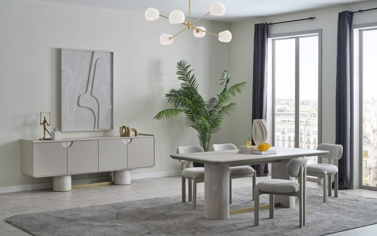 Çağdaş detaylarla öne çıkan modern yemek odasıyla mekânınıza dinamizm katın.