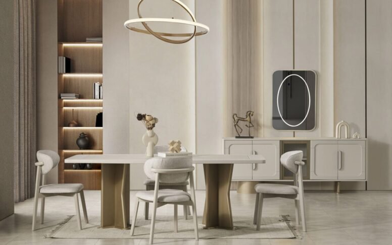 Bohem tarzda masa, konsol ve sandalyeleriyle Özbay Mobilya yemek odaları, 38 yıllık deneyimin zarafetini sunar.