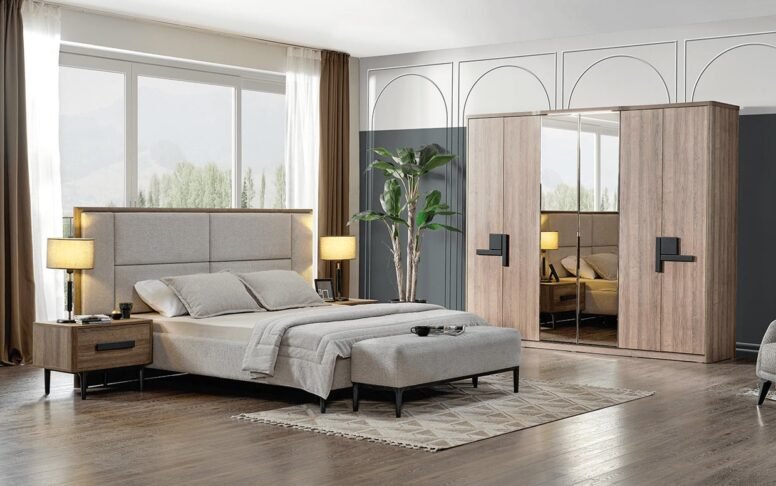 Fonksiyonel dolap, bazalı karyola ve komodinlerden oluşan takım, uzun ömürlü kullanım sağlar. Ankara içi ücretsiz teslimat ile evinize taşınır.