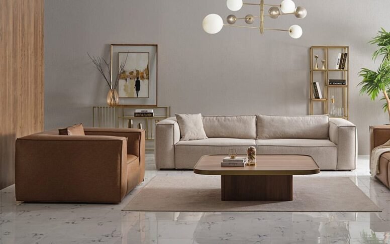 Zarif kumaş dokuları ve modern tasarımıyla, Özbay Mobilya koltuk takımları fark yaratır.