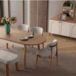 Geniş masası ve estetik konsoluyla modern yemek alanları için mükemmel bir tercih.