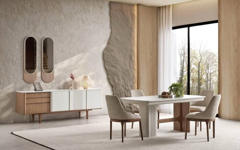 ISO 9001 standartlarına uygun üretimiyle dayanıklı, şık ve uzun ömürlü bir yemek odası takımı arayanlar için ideal seçim.