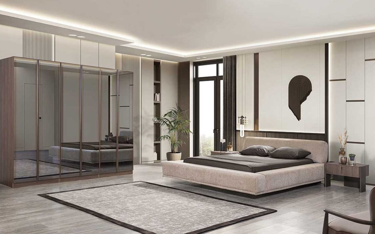 Modern yatak odası takımı, estetik tasarımı ve kullanışlı detaylarıyla yaşam alanlarınıza şıklık katıyor. Takım içeriğinde 1 adet geniş dolap, 1 adet başlıklı karyola ve 2 adet komodin bulunmaktadır. 160x200 ölçülerindeki karyola sağlam yapısı ve konforlu tasarımıyla uzun yıllar güvenle kullanılabilir. Dolap bölmeleri askılıklı, raflı ve çekmeceli şekilde tasarlanmış olup, kıyafetlerinizi ve kişisel eşyalarınızı düzenli bir biçimde saklamanıza yardımcı olur. ISO 9001 Avrupa kalite standartlarına uygun iskelet malzemesi, dayanıklılığıyla öne çıkar. Modelde baza fonksiyonu bulunmaz, fonksiyonel karyola yapısı tercih edilmiştir. Ürün bakımı oldukça kolaydır; aşırı sıcakla temastan kaçınılmalı ve kimyasal içermeyen temizleyiciler kullanılmalıdır. Tüm ürünler demonte şekilde paketlenerek güvenli kargo ile gönderilir. Teslimat süresi 25-35 iş günü olup, Türkiye’nin her şehrine ve tüm Avrupa ülkelerine ulaştırılabilmektedir. Şık, kaliteli ve modern yatak odası takımıyla evinizde tarzı ve konforu bir arada yaşayın.