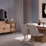 Modern stil ve konforu birleştiren yemek odası takımı, uzun yıllar şıklığını korur.