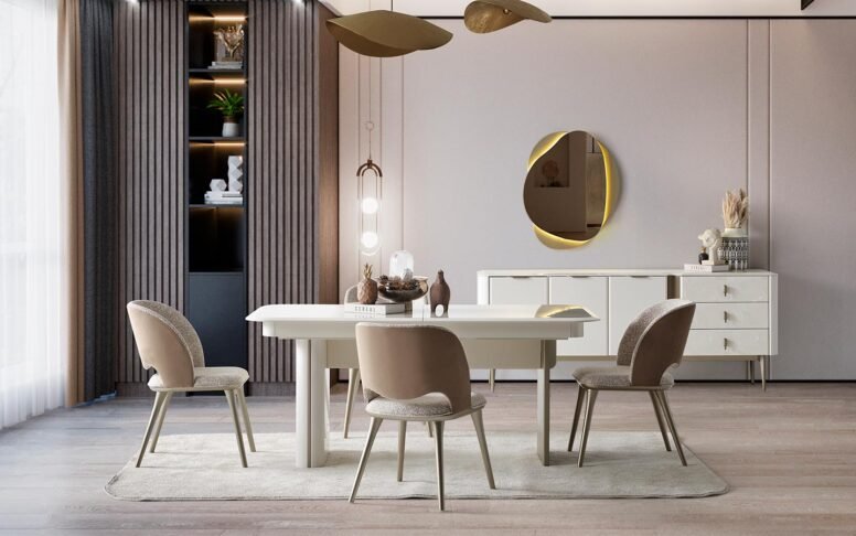 Sıcak ahşap tonları ve sade detaylarıyla bu yemek odası takımı, yaşam alanınıza ferahlık ve zarafet kazandırır.