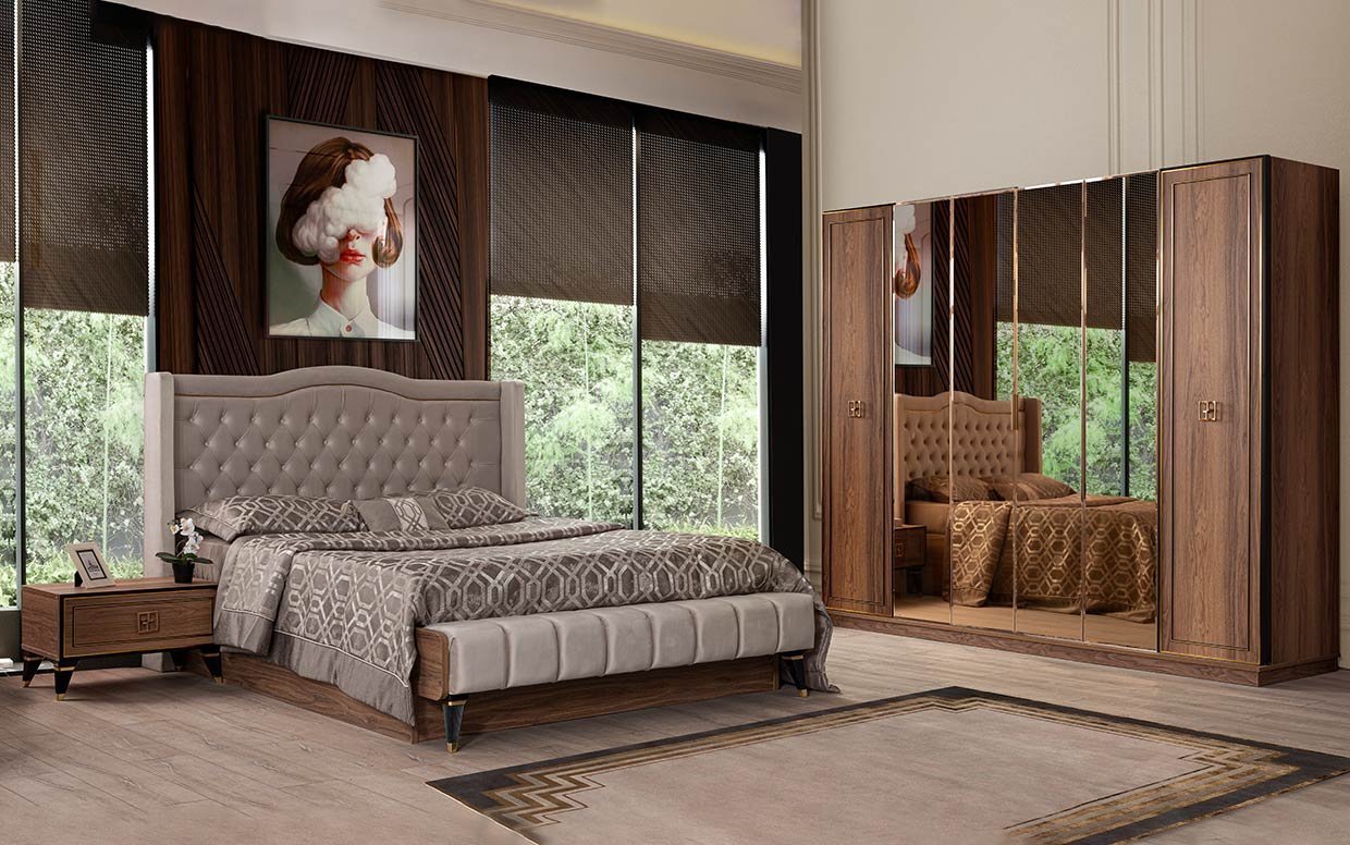 Estetik görünümüyle öne çıkan yatak odası takımlarımız, kolay temizlenebilir yüzeyleriyle pratik kullanım imkânı sunar.