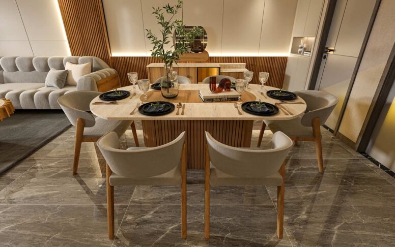 marbella yemek odasi takimi 3 | Özbay Furniture Maroc